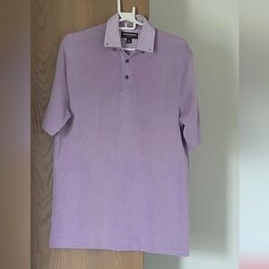 JOHNSTON & MURPHY MEN'S LAVENDER SHORT SLEEVE POLO SHIRT SMALL